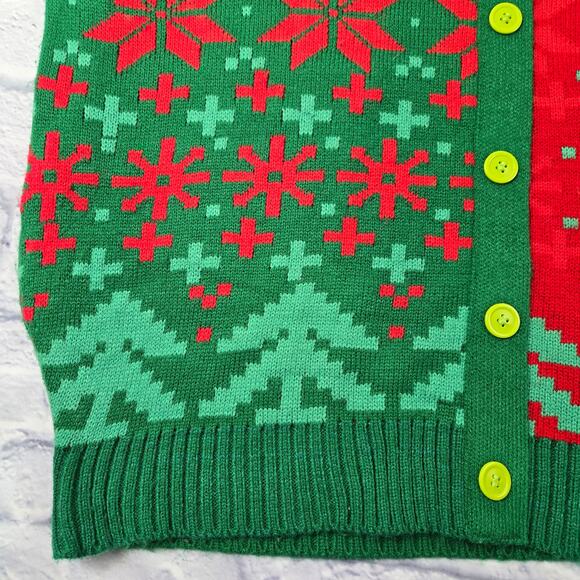 Women's Merry Christmas Ugly Christmas Sweater Vest Faux Button Front size XXL - Picture 7 of 12